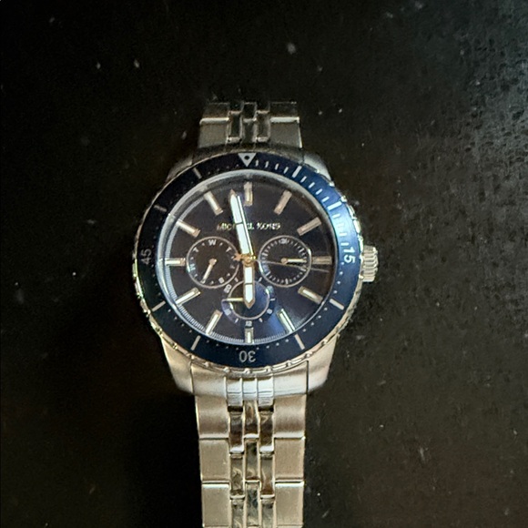 Michael Kors Accessories Michael Kors Navy Dial Silver Bracelet 
